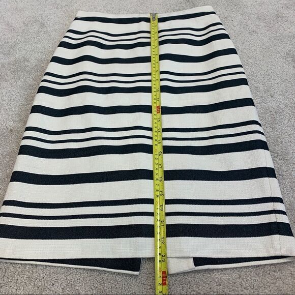 J.CREW striped textured ivory light cream pencil skirt Sz 0 - Picture 8 of 10